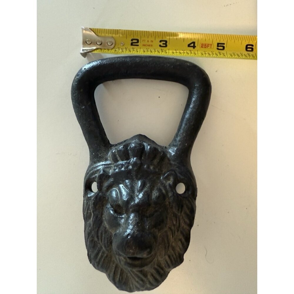 Original Antique Cast Iron Lion Head Handles Victorian Era Garden Urn Planter - Picture 7 of 9